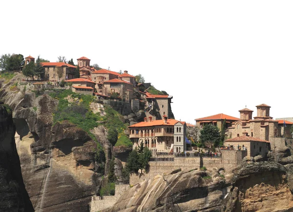 Greece Meteora Moaastery Rocks Isolated White Transparent Background Royalty Free Stock Images