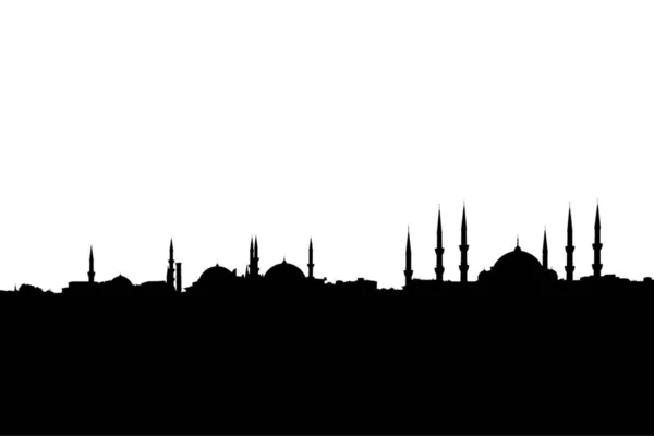 Istanbul Stadsgezicht Turkije Geïsoleerd Witte Transparante Achtergrond Rechtenvrije Stockfoto's