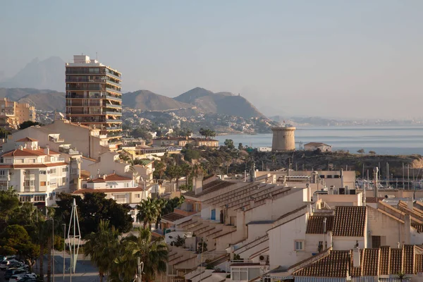 มมองบนช นดาดฟ าและท าเร Campello Alicante สเปน — ภาพถ่ายสต็อก