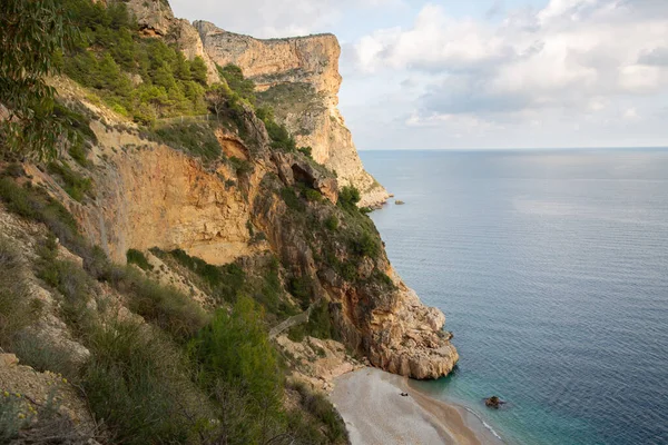 Klif Bij Moraig Cove Beach Alicante Spanje — Stockfoto