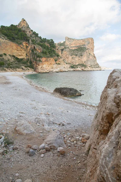 Landscape View Moraig Cove Beach Rock Alicante Spain — стокове фото