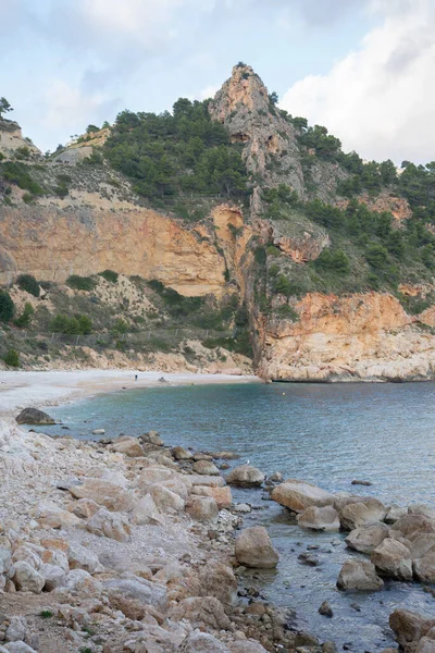 Krajobraz Plaży Moraig Cove Alicante Hiszpania — Zdjęcie stockowe