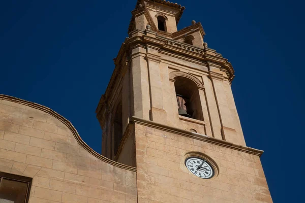 Wieża Kościoła Finestrat Benidorm Alicante Hiszpania — Zdjęcie stockowe