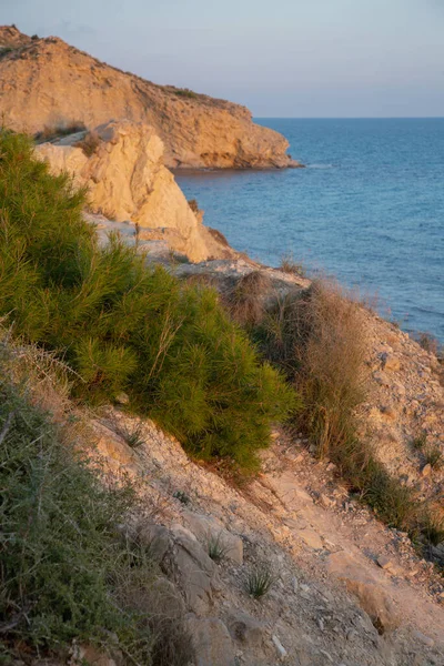 Kliffen Bij Xarco Beach Villajoyosa Alicante Spanje — Stockfoto