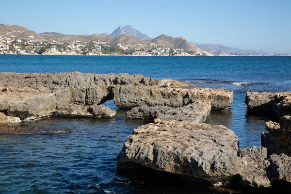Rocks Sea Banyets Island Coast Campello Alicante Spain — стоковое фото