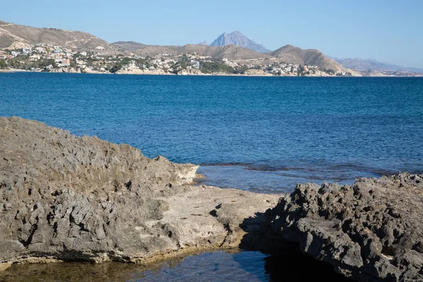 View Banyets Island Coast Campello Alicante Spain — Stock Photo, Image