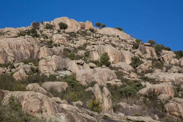 西班牙马德里Manzanares公园Pedriza的风景景观 图库照片