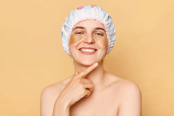 Régimen Belleza Perfecto Experiencia Cosmetología Aplicación Parche Belleza Encantadora Mujer — Foto de Stock