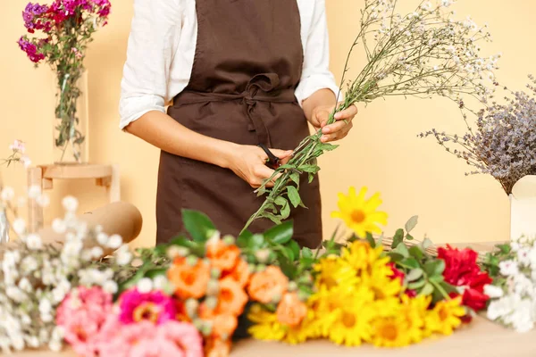 Serviços Florais Profissionais Artesanato Floral Delicado Arranjos Flores Orgânicas Escolhas — Fotografia de Stock