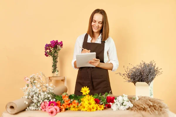 Proprietário Pequenos Negócios Florais Oficina Florista Profissional Vendedora Loja Floral — Fotografia de Stock