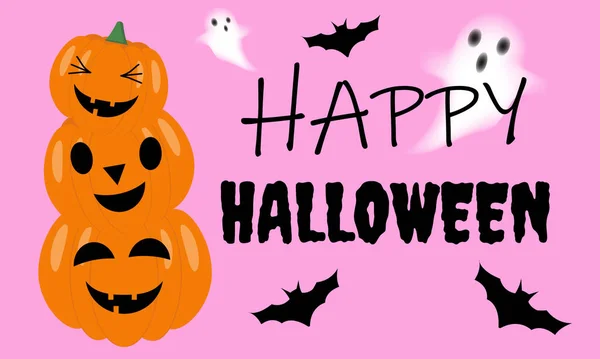 Glad Halloween Fest Affisch För Oktober Händelse Rosa Bakgrund Med — Stock vektor