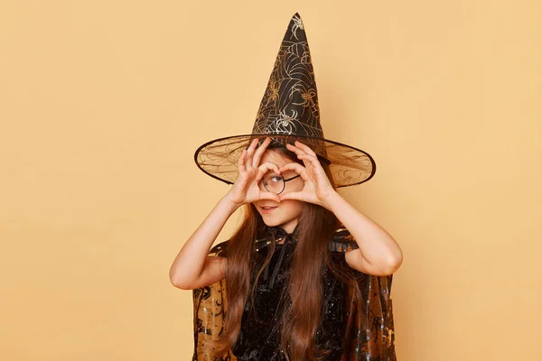Encanto Octubre Fiestas Mágicas Divertido Niño Femenino Disfraz Halloween Sombrero —  Fotos de Stock