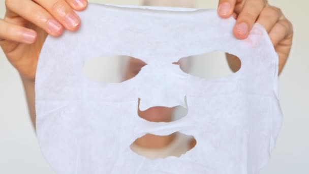 Güzellik Cilt Bakımı Tazelik Saflık Deri Yenileme Tedavisi Yüzüne Maske — Stok video