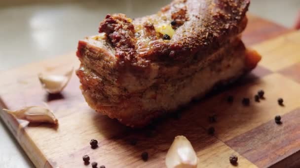 Angus Marhahús Paprika Ízű Sült Hús Grillezett Vacsora Marhahús Recept — Stock videók