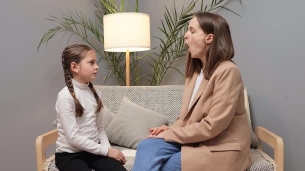 Terapi Pidato Untuk Anak Anak Guru Untuk Perbaikan Bicara Sesi — Stok Video
