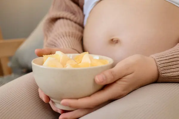 Healthy Pregnancy Nutrition Anticipation Breakfast Maternal Fruit Tray Fresh Organic — Stock Photo, Image