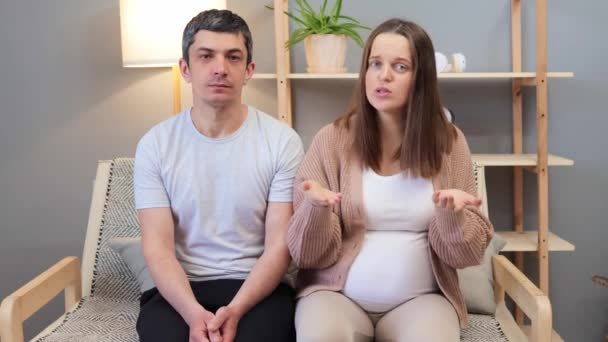 Hamilelik Sırasında Zihinsel Sorunlar Psikolog Seansı Sırasında Terapi Amaçlı Sohbet — Stok video