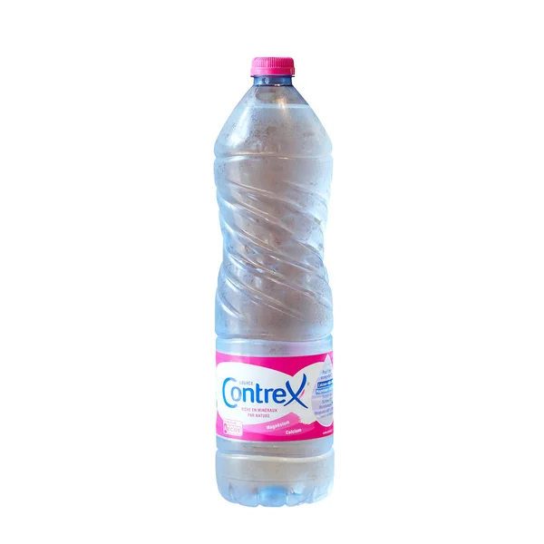 Bruselas Bélgica Julio 2023 1L5 Botella Agua Mineral Contrex Sobre —  Fotos de Stock