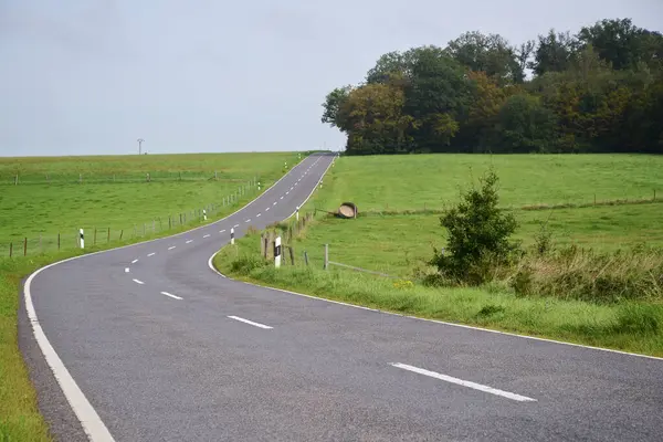 Empty European Road Perspective Countryside — Stock Photo, Image