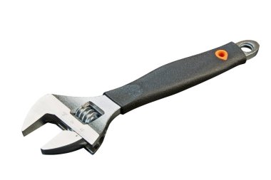 Beyaz arkaplanda izole edilmiş ölçüm aracı ile ayarlanabilir anahtar