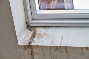 Tavan arasındaki çatı pencerelerindeki su hasarını onarmak ve onarmak