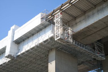 Brüksel Başkent Bölgesi, Belçika: 9 Nisan 2025: Brüksel halkası ve Vilvoorde Viyadük şu anda yapım aşamasında