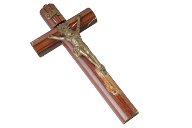 Beyaz arka planda sembolik Katolik Haçı