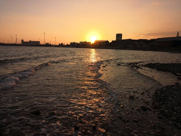 Bela Paisagem Natural Mar Por Sol — Fotografia de Stock