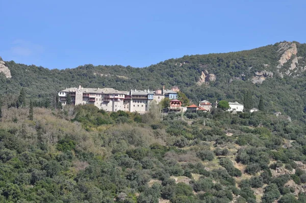 Xeropotamou Manastırı Athos Dağı Üzerine Inşa Edilmiş Bir Manastır — Stok fotoğraf