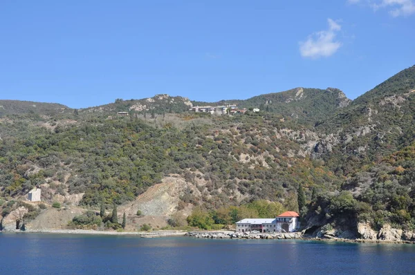 Klasztor Xeropotamou Jest Klasztorem Zbudowanym Górze Athos — Zdjęcie stockowe