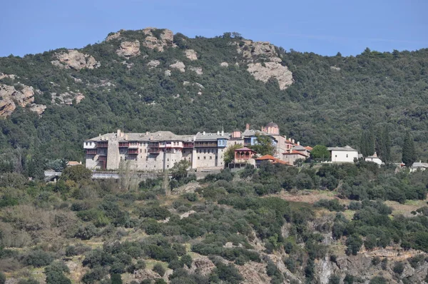 Het Klooster Van Xeropotamou Een Klooster Gebouwd Berg Athos — Stockfoto