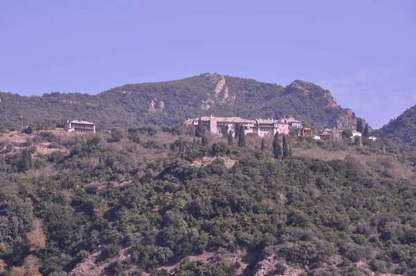 Монастир Ксеропотаму Монастир Побудований Горі Афон — стокове фото