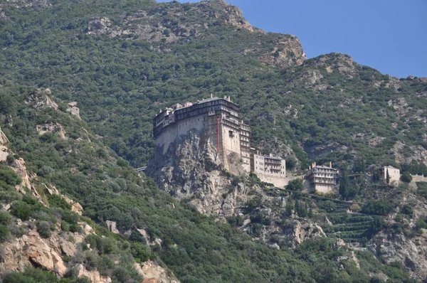 Монастир Сімоноса Петраса Монастир Побудований Горі Афон — стокове фото