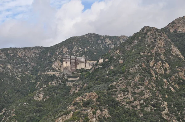 Μονή Σίμωνος Πετράς Είναι Ένα Μοναστήρι Χτισμένο Στο Άγιον Όρος — Φωτογραφία Αρχείου