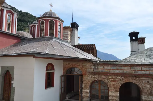 Monasterio Osiou Grigoriou Monasterio Construido Monte Athos — Foto de Stock