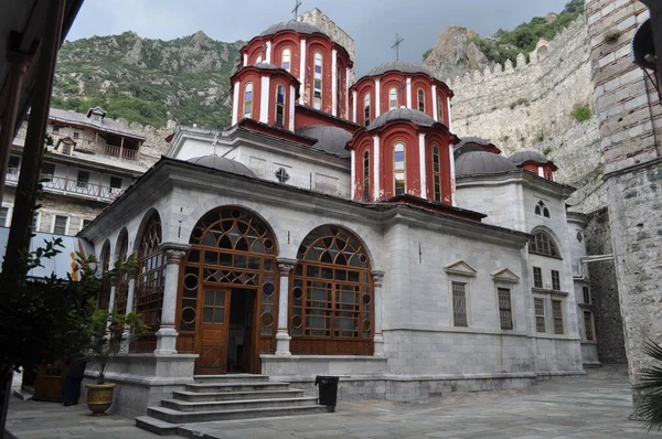 Agiou Pavlou Manastırı Athos Dağı Üzerine Inşa Edilmiş Bir Manastır — Stok fotoğraf