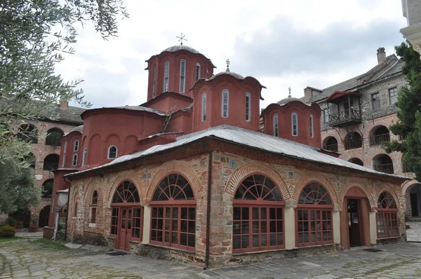 Koutloumousiou Manastırı Athos Dağı Üzerine Inşa Edilmiş Bir Manastır — Stok fotoğraf