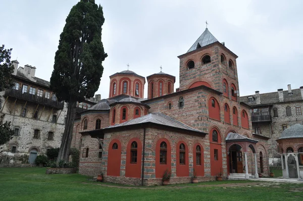 Monasterio Iviron Monasterio Construido Monte Athos — Foto de Stock