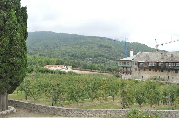 Viron Manastırı Athos Dağı Üzerine Inşa Edilmiş Bir Manastır — Stok fotoğraf
