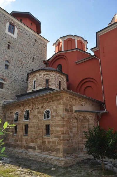 Het Klooster Van Iviron Een Klooster Gebouwd Berg Athos — Stockfoto