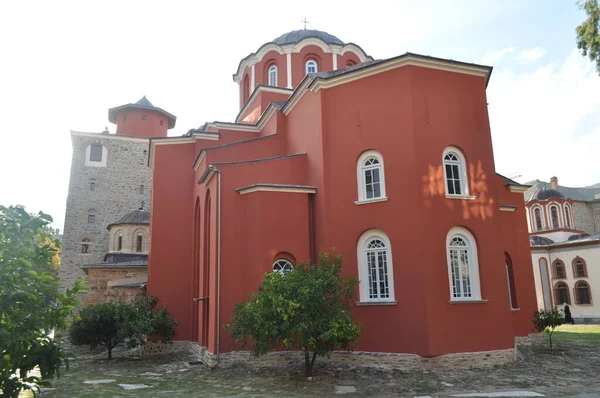 Monastero Iviron Monastero Costruito Sul Monte Athos — Foto Stock