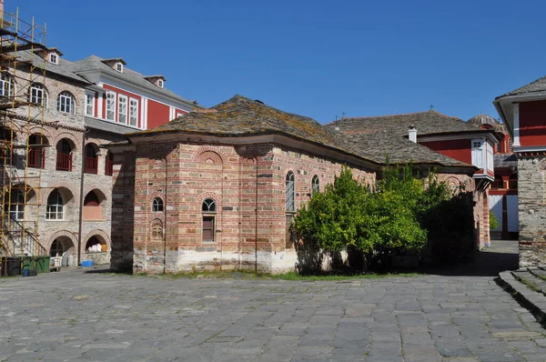 Vatopedi修道院是一座建于阿索斯山的修道院 — 图库照片