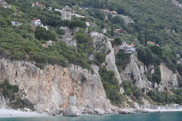 Theotokou Nea Skiti Athos Dağı Üzerine Yapılmış Bir Skeçtir — Stok fotoğraf