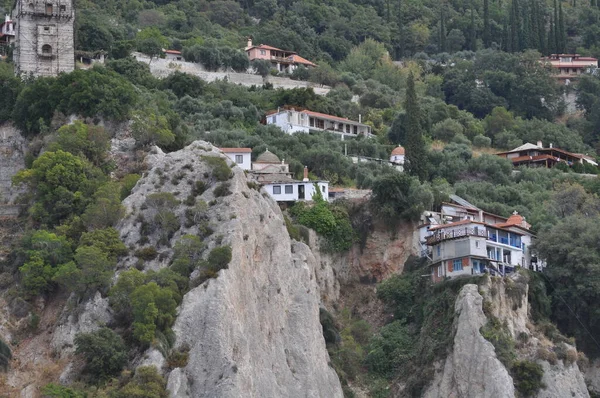 Theotokou Nea Skiti Athos Dağı Üzerine Yapılmış Bir Skeçtir — Stok fotoğraf