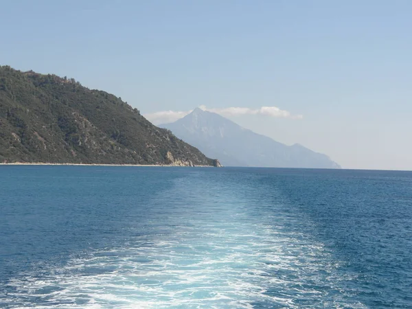 Bergen Och Havet Berget Athos — Stockfoto
