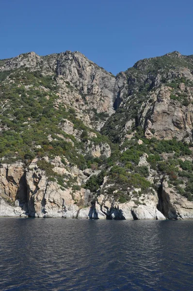 Bergen Och Havet Berget Athos — Stockfoto