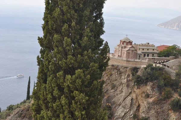 聖ゲオルギオス カルトソンの聖セル Skete Annas Cell Builded Mount Athos ロイヤリティフリーのストック画像