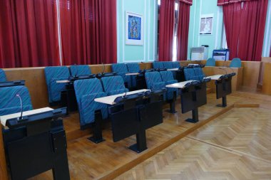 Limassol, Cyprus - November 06, 2018: The interior design of the Limassol Town Hall (municipal) building in Cyprus