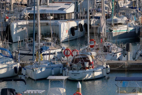Italien Sizilien Mittelmeer Marina Ragusa Provinz Ragusa Oktober 2022 Luxusyachten — Stockfoto