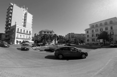 İtalya, Sicilya, Ragusa, Del Popolo Meydanı manzarası (Piazza del Popolo)